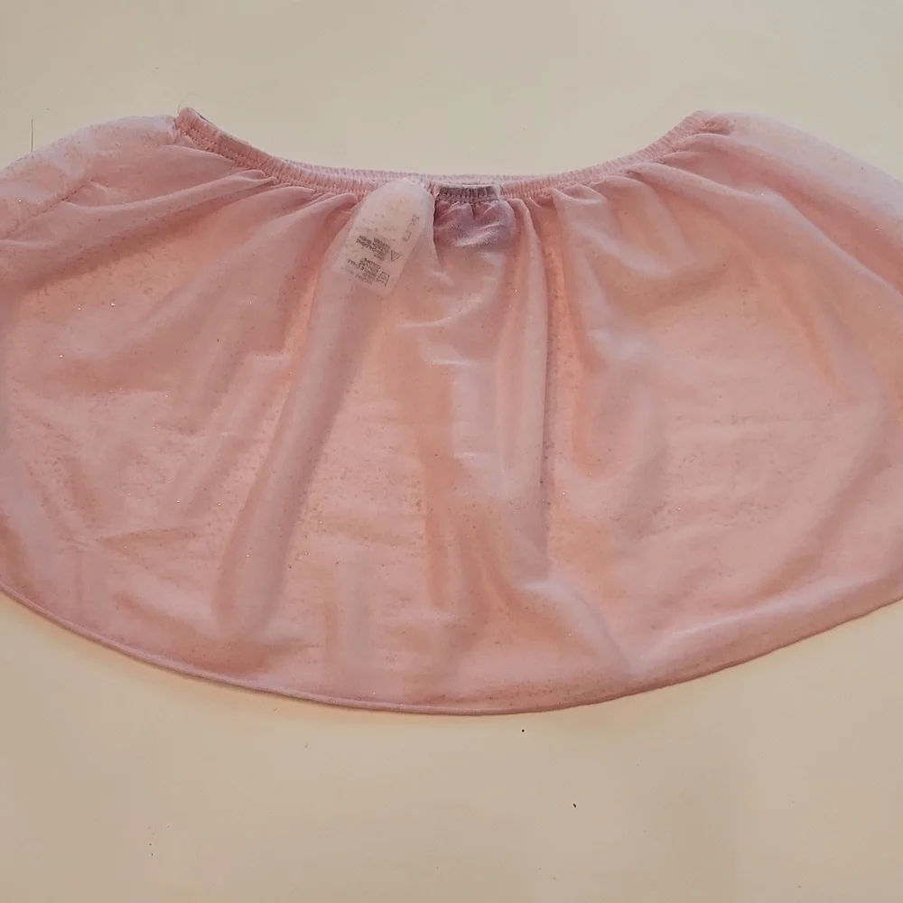 Jacques Moret Pink Glitter Ballet Sheer Skirt 6 7